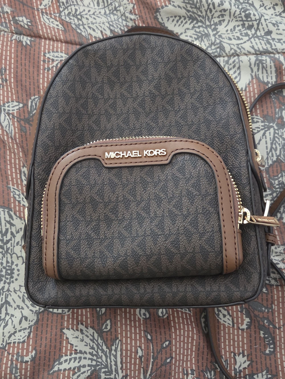 Michael Kors Brown Monogram Mini Backpack
